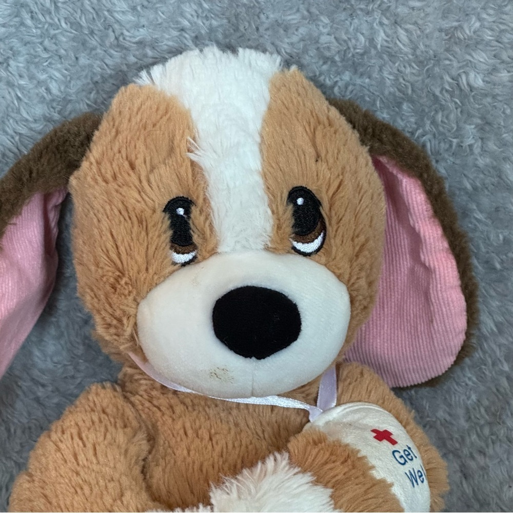First & Main Puppy Plush 14” Brown White Get Well Soon Stuffed‎ Animal Dog - Picture 2 of 8